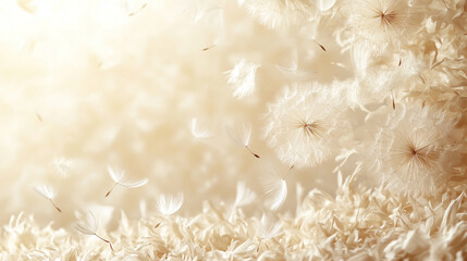 soft, airy dandelion fluff floating gently in the breeze, symbolizing purity, freedom, and the beauty of nature, creating a serene, minimalist aesthetic perfect for a calming atmosphere