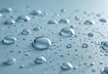 Water droplets seamlessly arranged on a light blue background, clean, drops, wallpaper