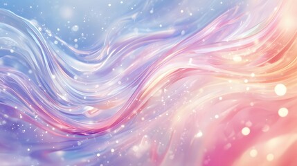Obraz premium Abstract Pastel Waves with Sparkling Lights