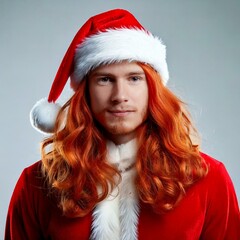 Santa Claus as a young man with red hair