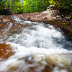 Cascade at Nonesuch Falls in the Porcupine Mountains Wilderness State Park of Michigan
