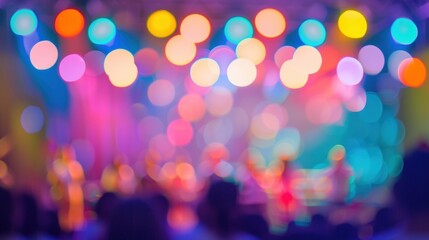 The hazy stage transforms into a vibrant community of performers.