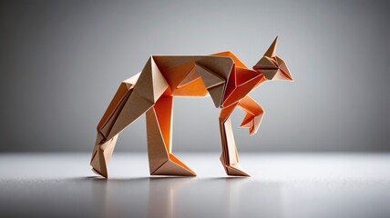 A paper origami figure, symbolizing transformation, unfolding into a sleek and modern design. The transformation represents a business leader evolving through innovation, with abstract representations