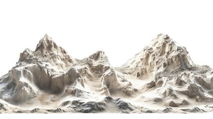 Pile of sand isolated on white background