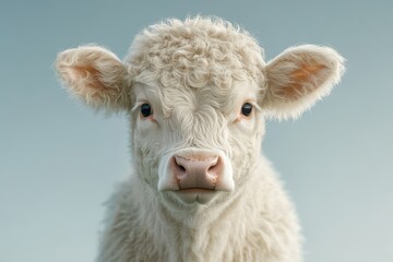 Obraz premium Cow resembling a famous rapper showcases unique features in serene setting