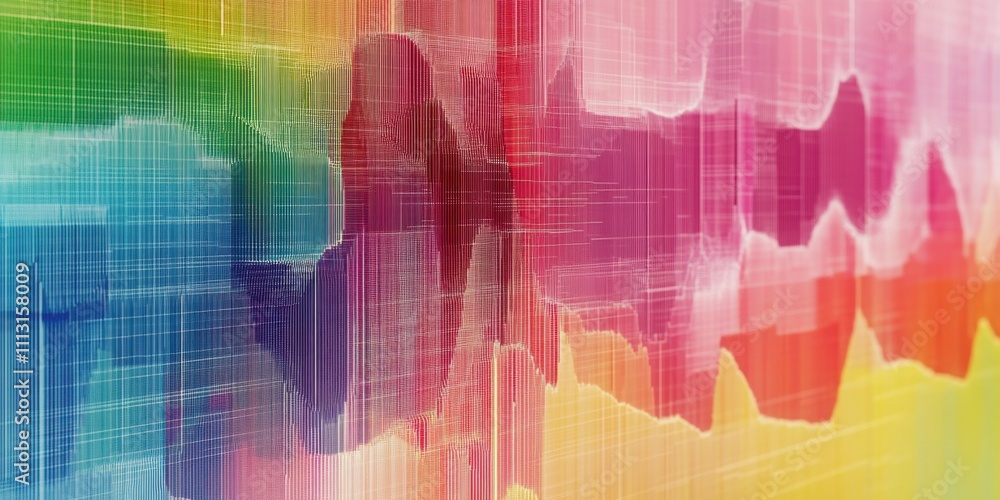 Poster abstract rainbow data visualization colorful grid pattern background digital art graphic design