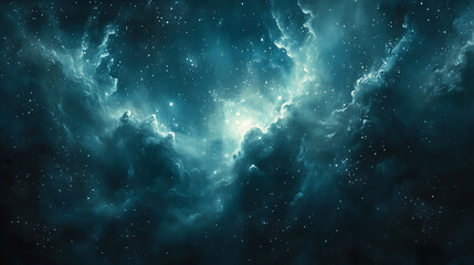 Fototapeta premium tarry sky, night sky, twinkling stars, dark background, glowing stars, glowing white dots, starlight, blue glow, stars in the dark sky, night sky with shining lights, glow