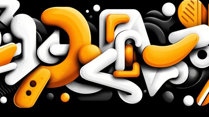 Abstract composition featuring dynamic shapes and vibrant colors in a modern design style.