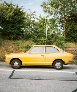 Old yellow retro car