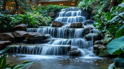Serene Indoor Waterfall Oasis: A Tranquil Escape