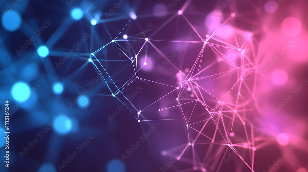 Poster abstract network connections digital structure design