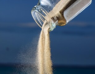 Sand Pouring from Glass Jar