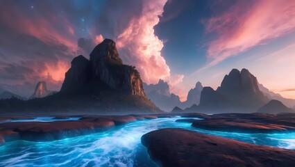 Naklejka premium 4k illustration immersive wallpaper background