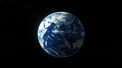 Planet earth rotating showing global network connections and data exchange