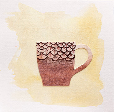 Cup with fish scale design