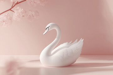 Obraz premium Dreamy and Elegant White Swan Concept