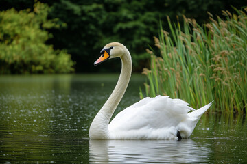 Fototapeta premium Dreamy and Elegant White Swan Concept