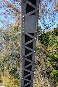 iron bridge in autumn