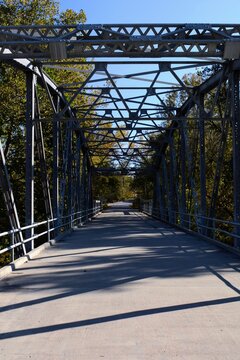 steel bridge over the river