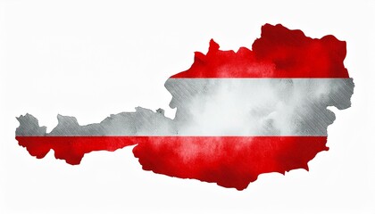 Austria watercolor flag concept brush style isolated on white background