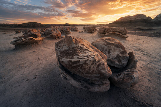 Sunset in a beatiful desert of New Mexico