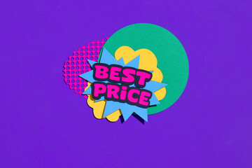 Colorful Best Price Badge On Purple Background