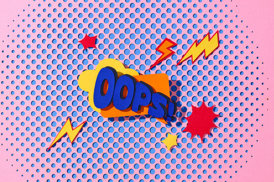Colorful Pop Art Comic Style 'Oops!' Message