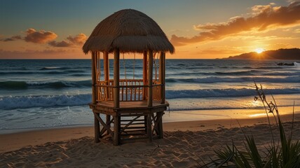 Sunset beach gazebo.