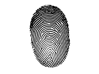 Black Fingerprint identity. Thumbprint for crime scenes or id authentification