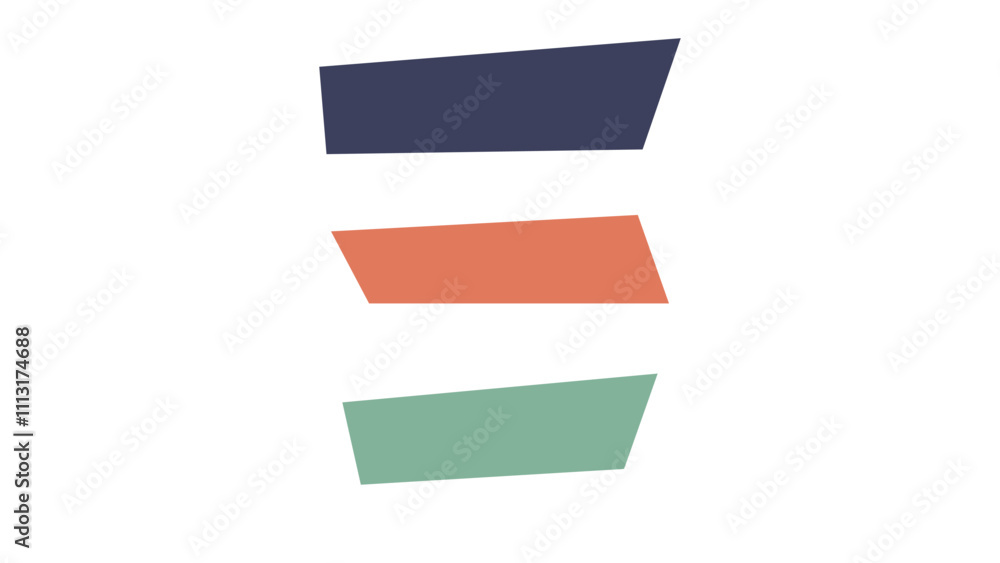 Fototapete 3 sets of text box designs with different shapes and colors
