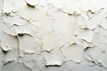 Obraz premium White wall with peeling paint, revealing layers beneath.