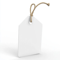 Blank price tag with rope for labeling items, perfect for sales