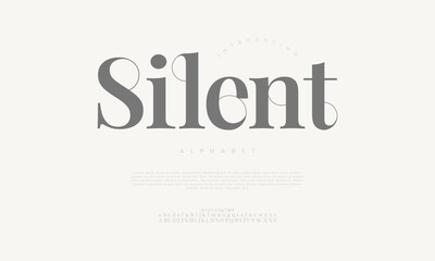 Silent typography beauty fashion elegant minimalist serif italic fonts decorative wedding vintage retro logos. Minimal luxury font alphabet logo. Vector illustration