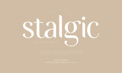 Stalgic typography beauty fashion elegant minimalist serif italic fonts decorative wedding vintage retro logos. Minimal luxury font alphabet logo. Vector illustration