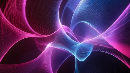 Fototapeta premium Abstract Pink And Blue Light Wave Forms