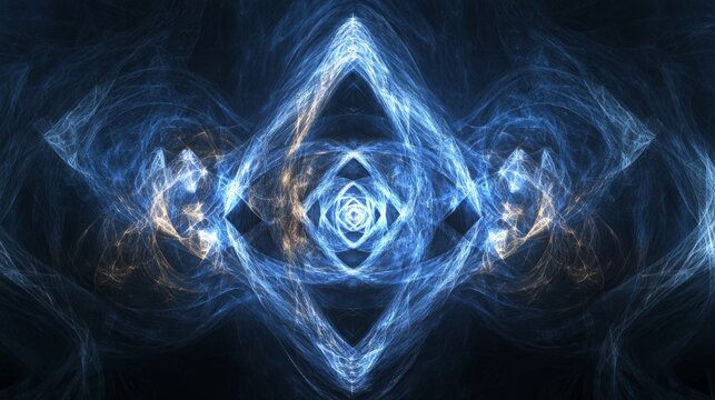 Classic Blue Abstract trianglify Generative Art background illustration  - ai