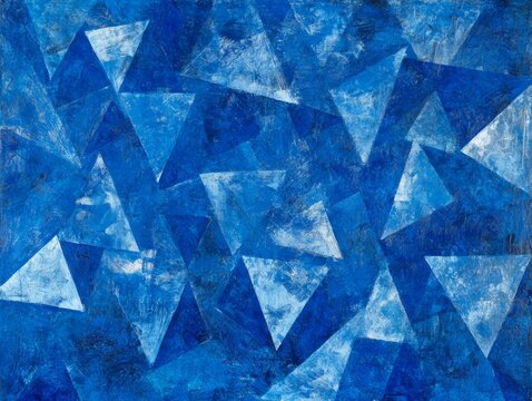 Classic Blue Abstract trianglify Generative Art background illustration  - ai