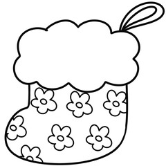 UntitlLine drawing of Santa and Christmas decorationsed Artwork