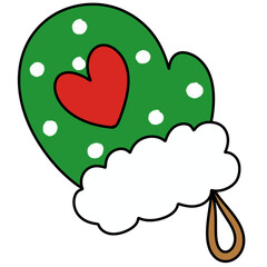 UntitleIllustration of warm green gloves during Christmas.d Artwork