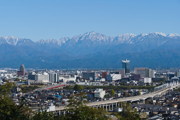 2024.22呉羽山から富山市街地と剱岳立山連峰北アルプス立山連峰