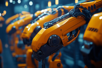 Fototapeta premium Automated High-Tech Production Devices in Modern Factory Workshop
