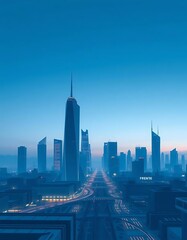 Fototapeta premium downtown city at night