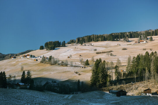 Alpine landscape in the early winter period