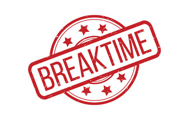 Red BREAKTIME Rubber Stamp Seal Vector illustration isolated on white background
