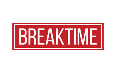 Red BREAKTIME Rubber Stamp Seal Vector illustration isolated on white background