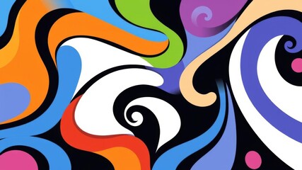 Abstract swirls of color in the middle of a black frame, graphic, background, abstract