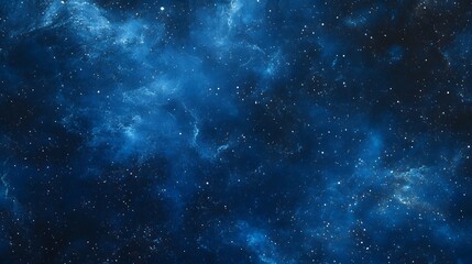 Fototapeta premium A Deep Blue Nebula With Scattered Stars Across The Cosmos