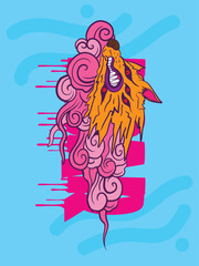 kitsube is mean japanese ghost with japan style character