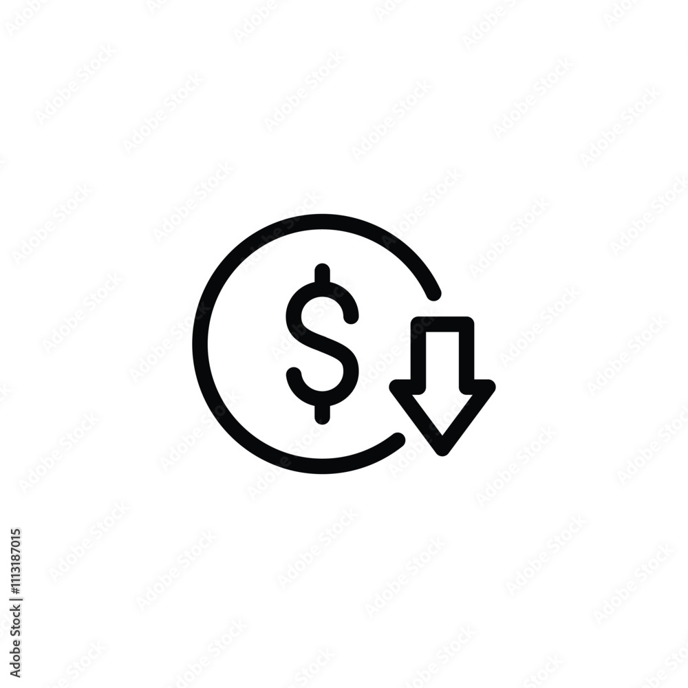 Poster cost reduce icon vector. cost reduce sign icon for web site