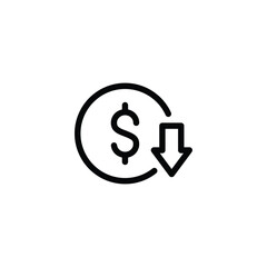cost reduce icon vector. cost reduce sign icon for web site
